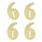 Big Dot of Happiness Gold Glitter 6 - No-Mess Real Gold Glitter Cut-Out Numbers - 6th Birthday Party Confetti - Set of 24